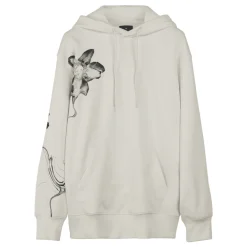 Y-3 Graphic French Terry Hoodie in Off White