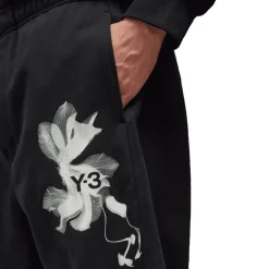 Y-3 Graphic French Terry Joggers in Black