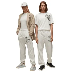 Y-3 Graphic French Terry Joggers in Off White