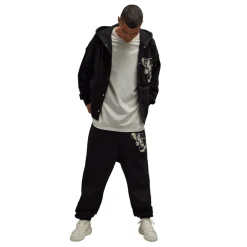 Y-3 Graphic French Terry Joggers in Black