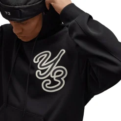 Y-3 Graphic Logo Hoodie in Black