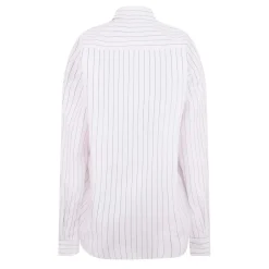 Y Project Oversize Hook And Eye Placket Stripe Shirt in Pink