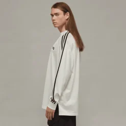 Y-3 3-Stripes Long Sleeve T-Shirt in Off White