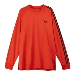 Y-3 3-Stripes Long Sleeve T-Shirt in Red