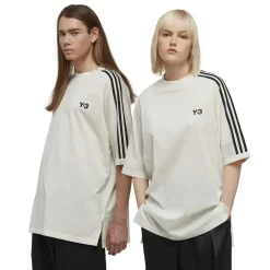 Y-3 3-Stripes SS T-Shirt in White Black