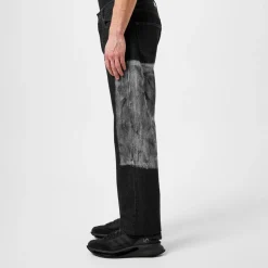 Yohji Yamamoto Patchwork Denim Jeans in Black