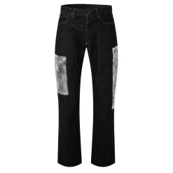 Yohji Yamamoto Patchwork Denim Jeans in Black