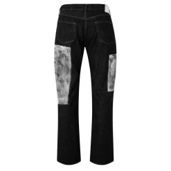 Yohji Yamamoto Patchwork Denim Jeans in Black